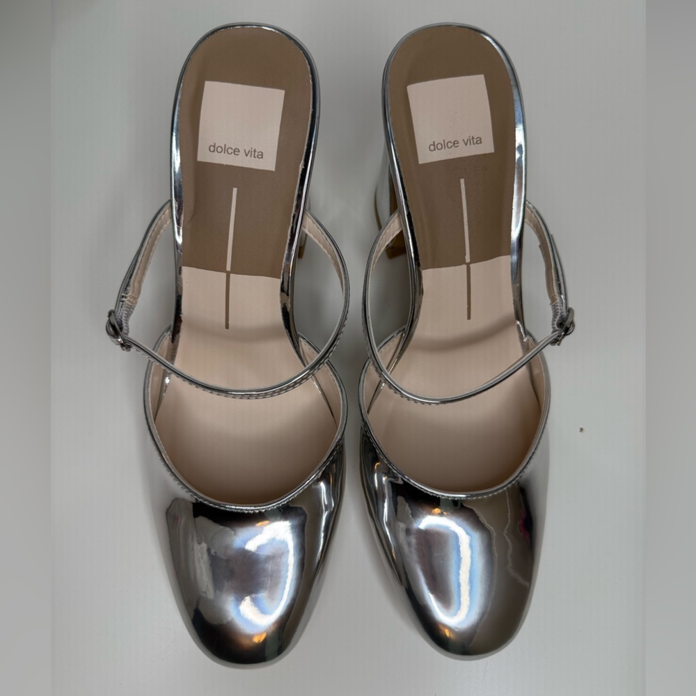 Dolce Vita Women’s Bienne Heels in Silver Stella Size 8 Metallic Streetwear Boho - Picture 11 of 16